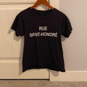 J. Crew black “Rue Saint-Honore” cotton graphic tee. Sz S